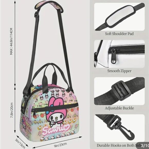 Sanrio Featuring My Melody Insulated Lunch Bag/Crossbody - Picture 4 of 8